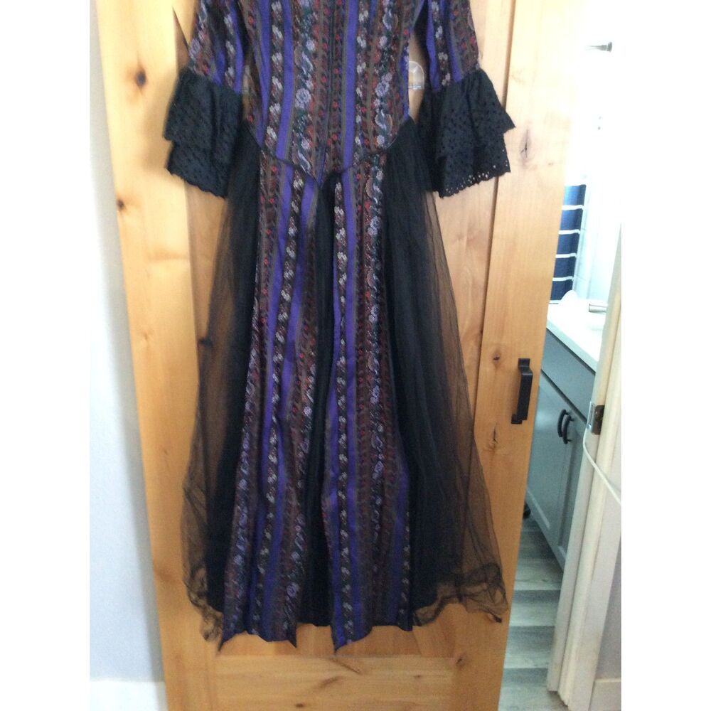 Vintage Lip Service FETISH Dangerous Liaisons Purple Goth Maxi Dress M RARE - Picture 9 of 11